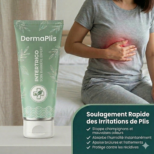 DERMAPLI™ — Crème Plis Cutanés Adulte · Antifongique · Absorbe & Sèche en 60s